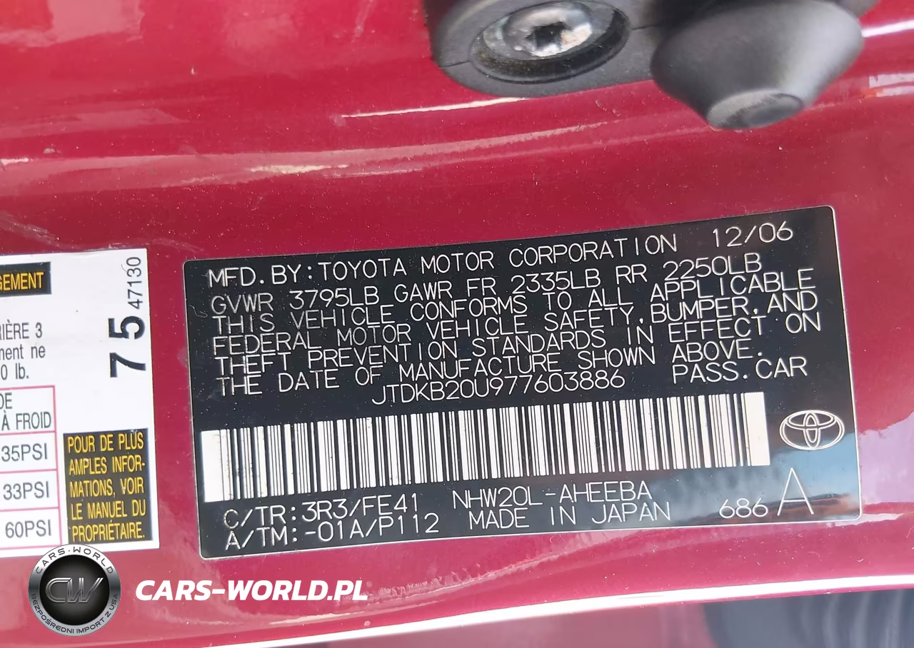 2007 Toyota Prius VIN:JTDKB20U977603886 - 9