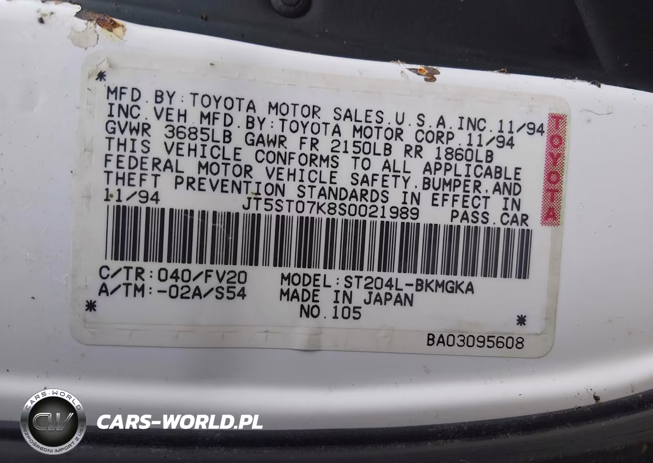 1995 Toyota Celica Gt VIN:JT5ST07K8S0021989 - 9