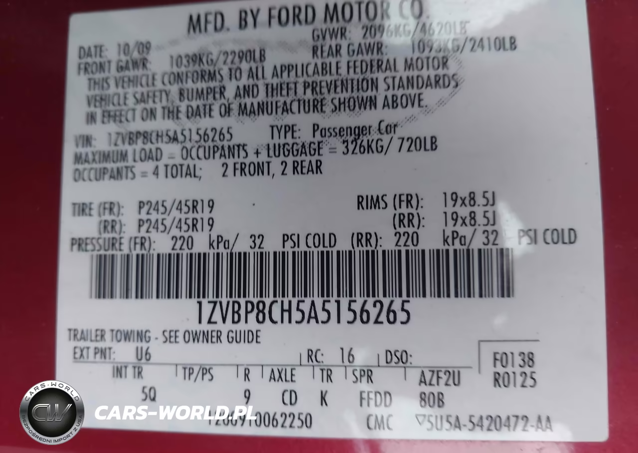 2010 Ford Mustang Gt-Gt Premium VIN:1ZVBP8CH5A5156265 - 9