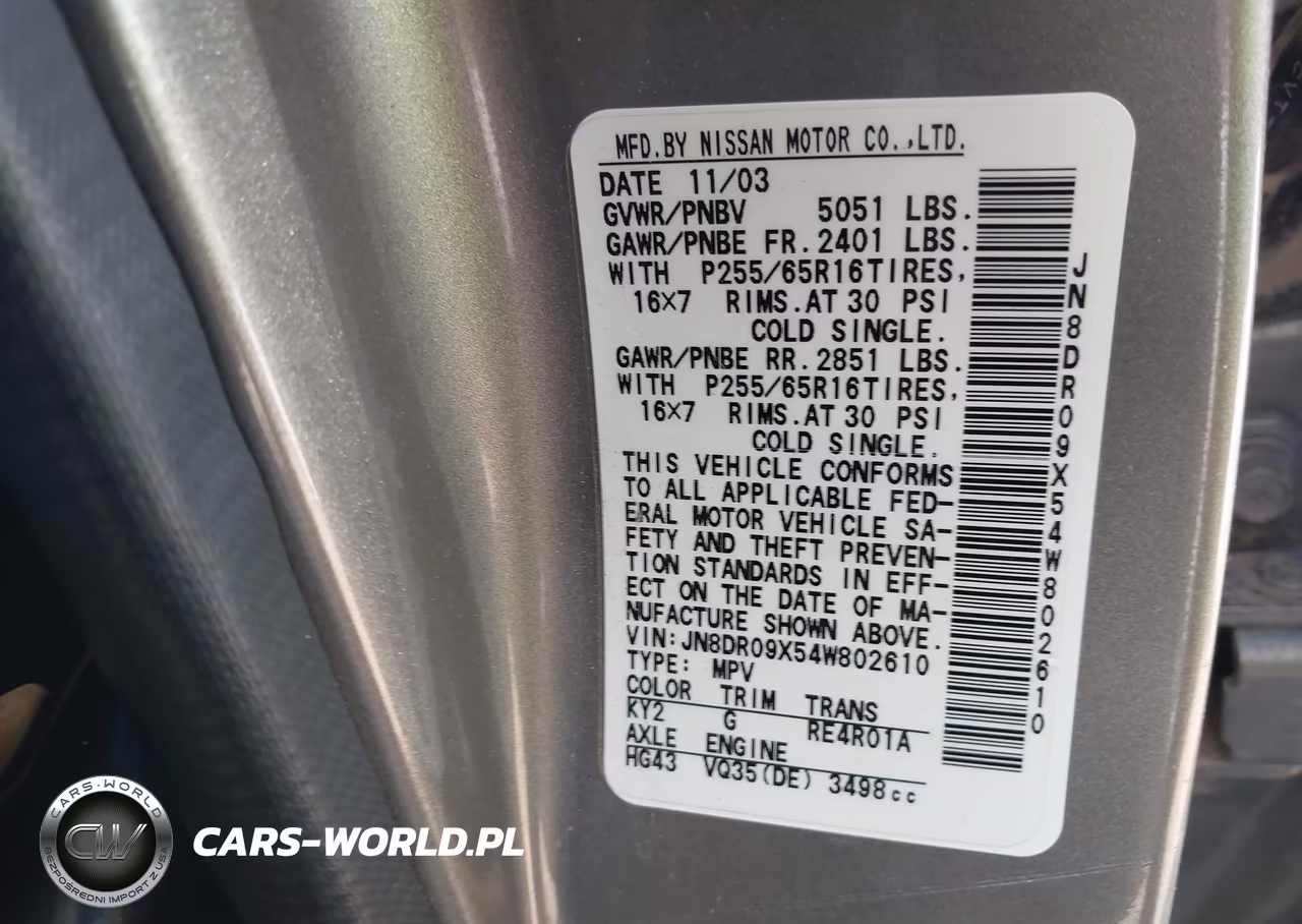 2004 Nissan Pathfinder Se VIN:JN8DR09X54W802610 - 9
