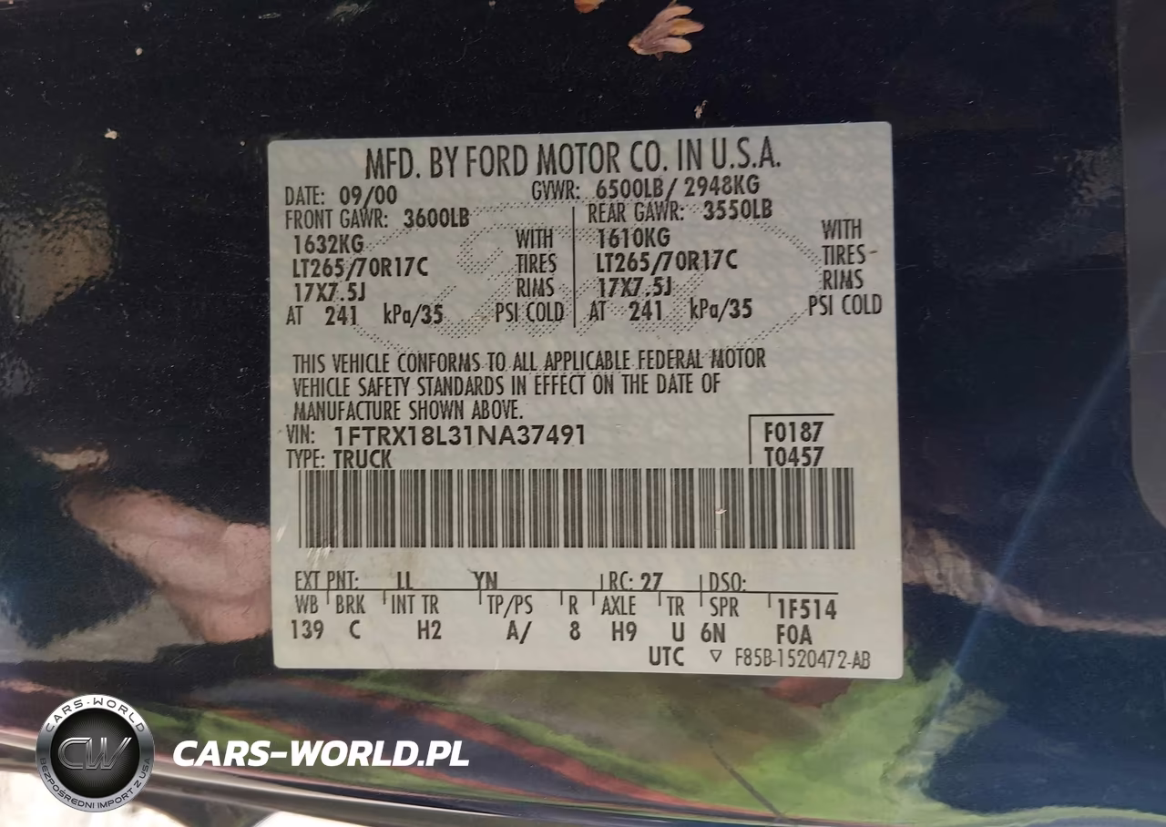 2001 Ford F-150 Lariat-Xl-Xlt VIN:1FTRX18L31NA37491 - 9