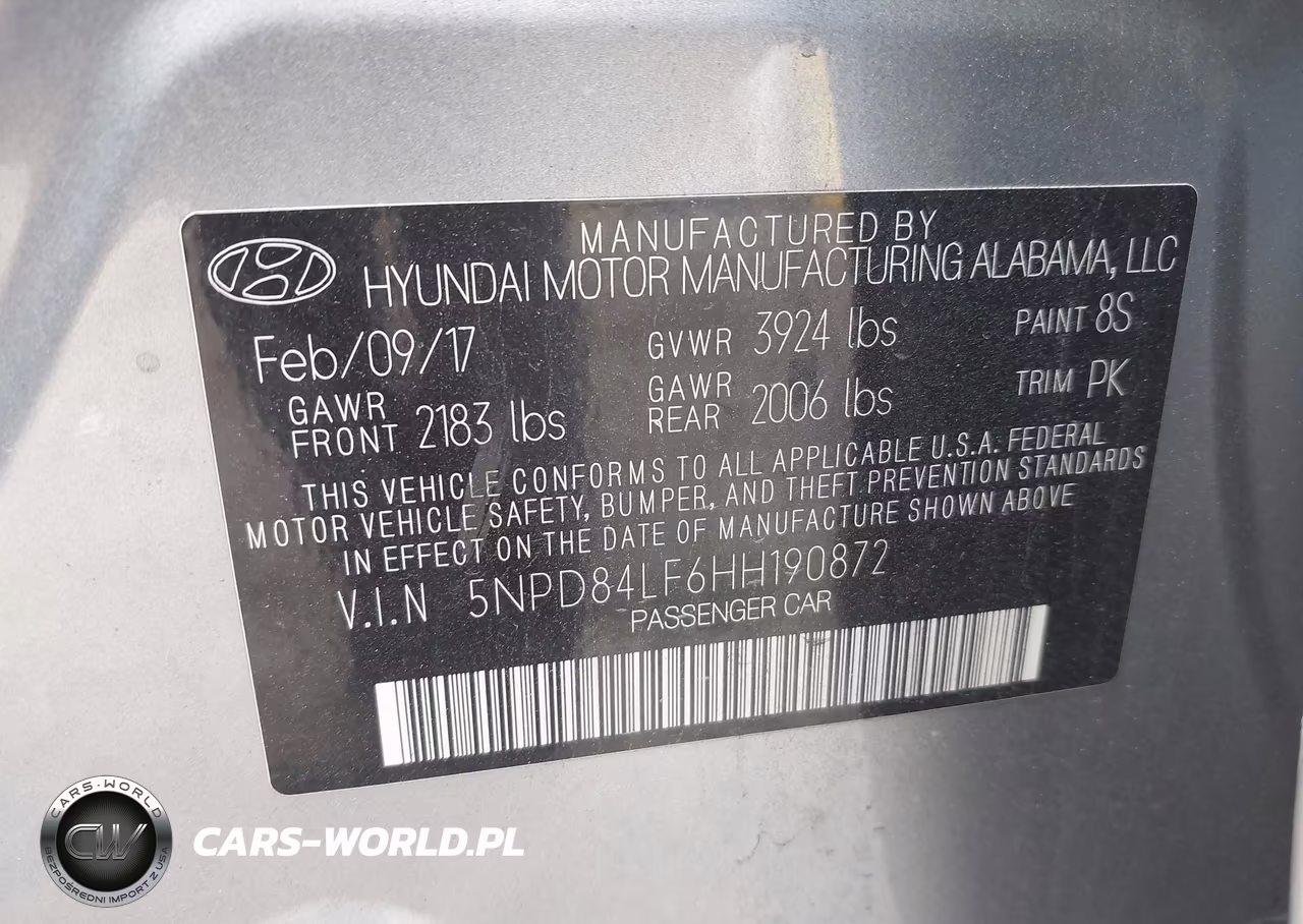 2017 Hyundai Elantra Se VIN:5NPD84LF6HH190872 - 9