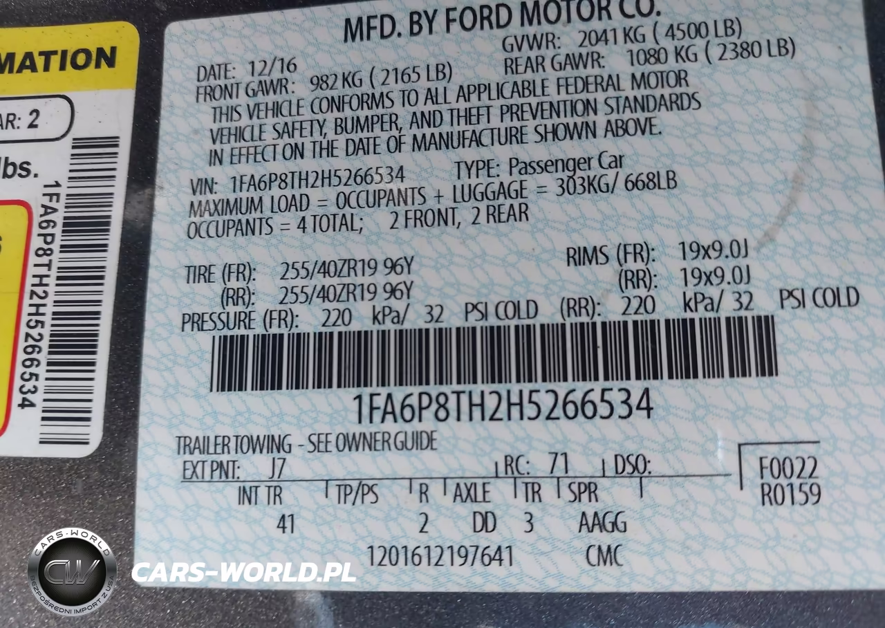2017 Ford Mustang Ecoboost VIN:1FA6P8TH2H5266534 - 9