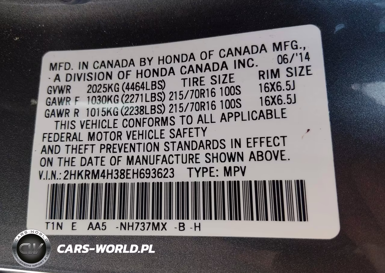 2014 Honda Cr-V Lx VIN:2HKRM4H38EH693623 - 9