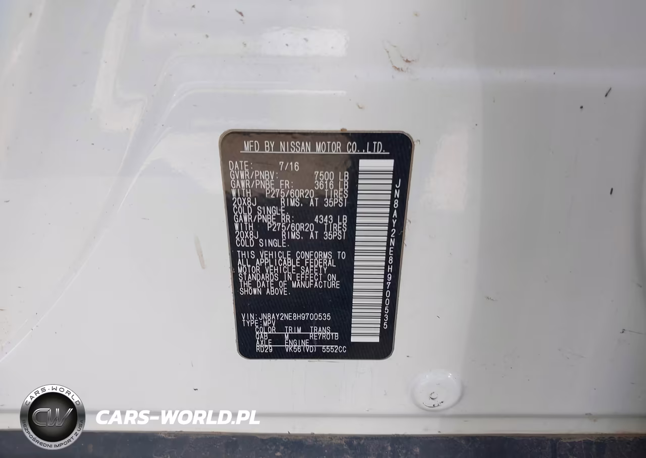 2017 Nissan Armada Platinum VIN:JN8AY2NE8H9700535 - 9