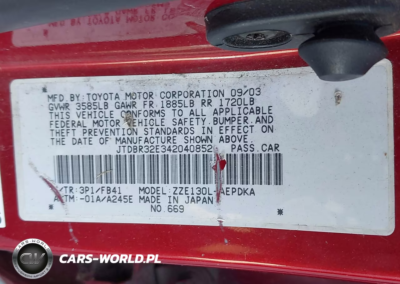 2004 Toyota Corolla Ce VIN:JTDBR32E342040852 - 9