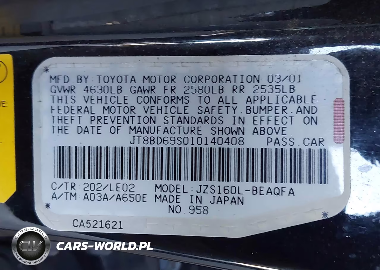 2001 Lexus Gs 300 VIN:JT8BD69S010140408 - 9
