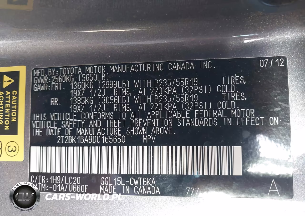 2013 Lexus Rx 350 VIN:2T2BK1BA9DC165650 - 9