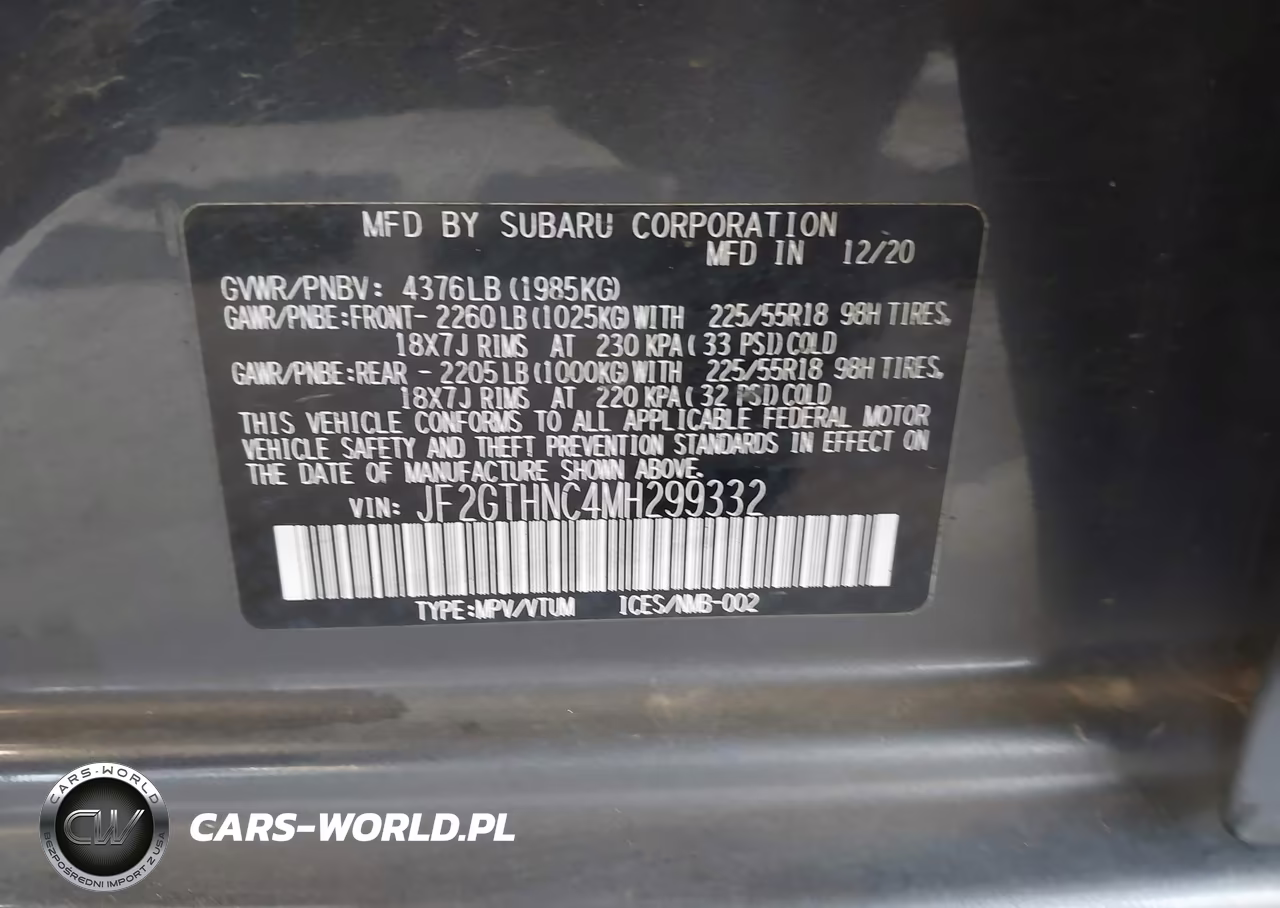 2021 Subaru Crosstrek Limited VIN:JF2GTHNC4MH299332 - 9
