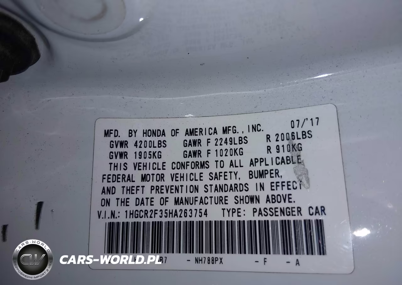 2017 Honda Accord Lx VIN:1HGCR2F35HA263754 - 9