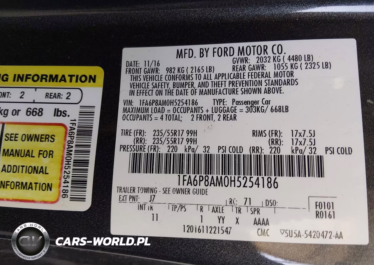 2017 Ford Mustang V6 VIN:1FA6P8AM0H5254186 - 9
