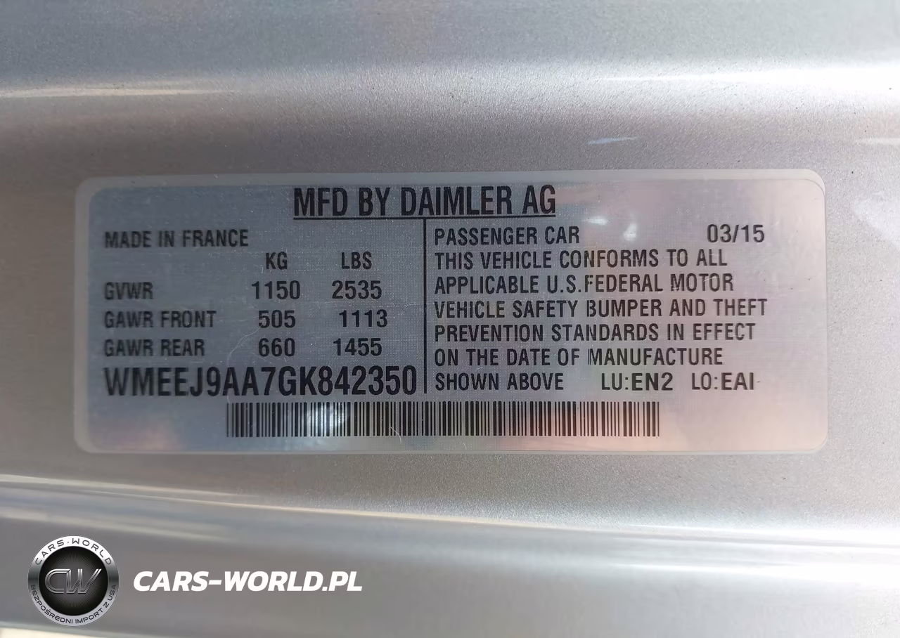 2016 Smart Fortwo Electric Drive Passion VIN:WMEEJ9AA7GK842350 - 9