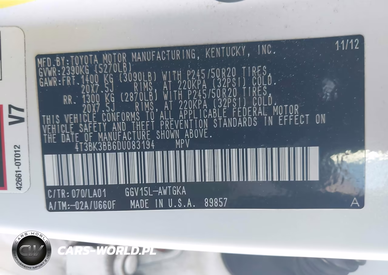 2013 Toyota Venza Xle V6 VIN:4T3BK3BB6DU083194 - 9