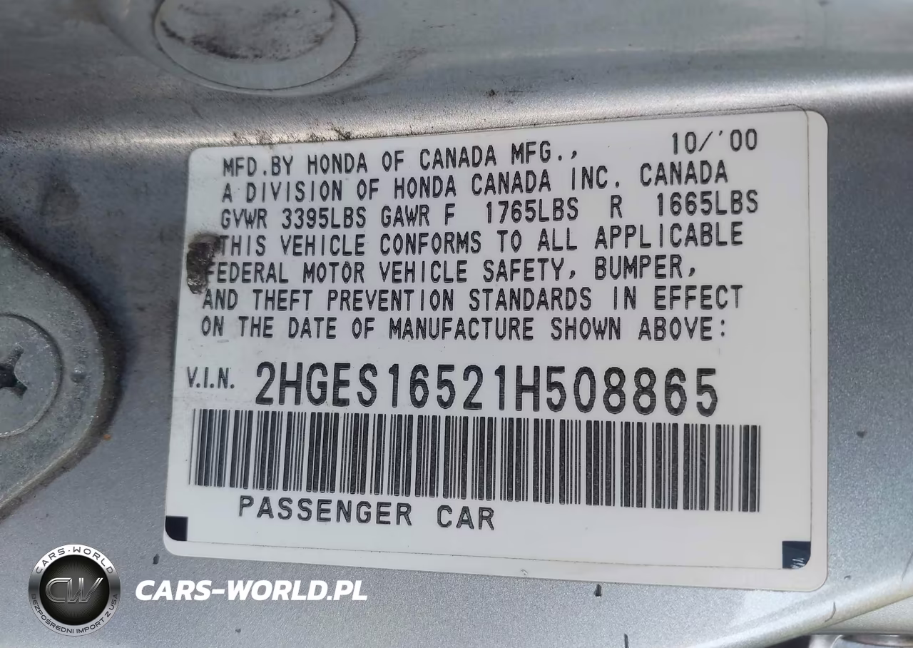 2001 Honda Civic Lx VIN:2HGES16521H508865 - 9