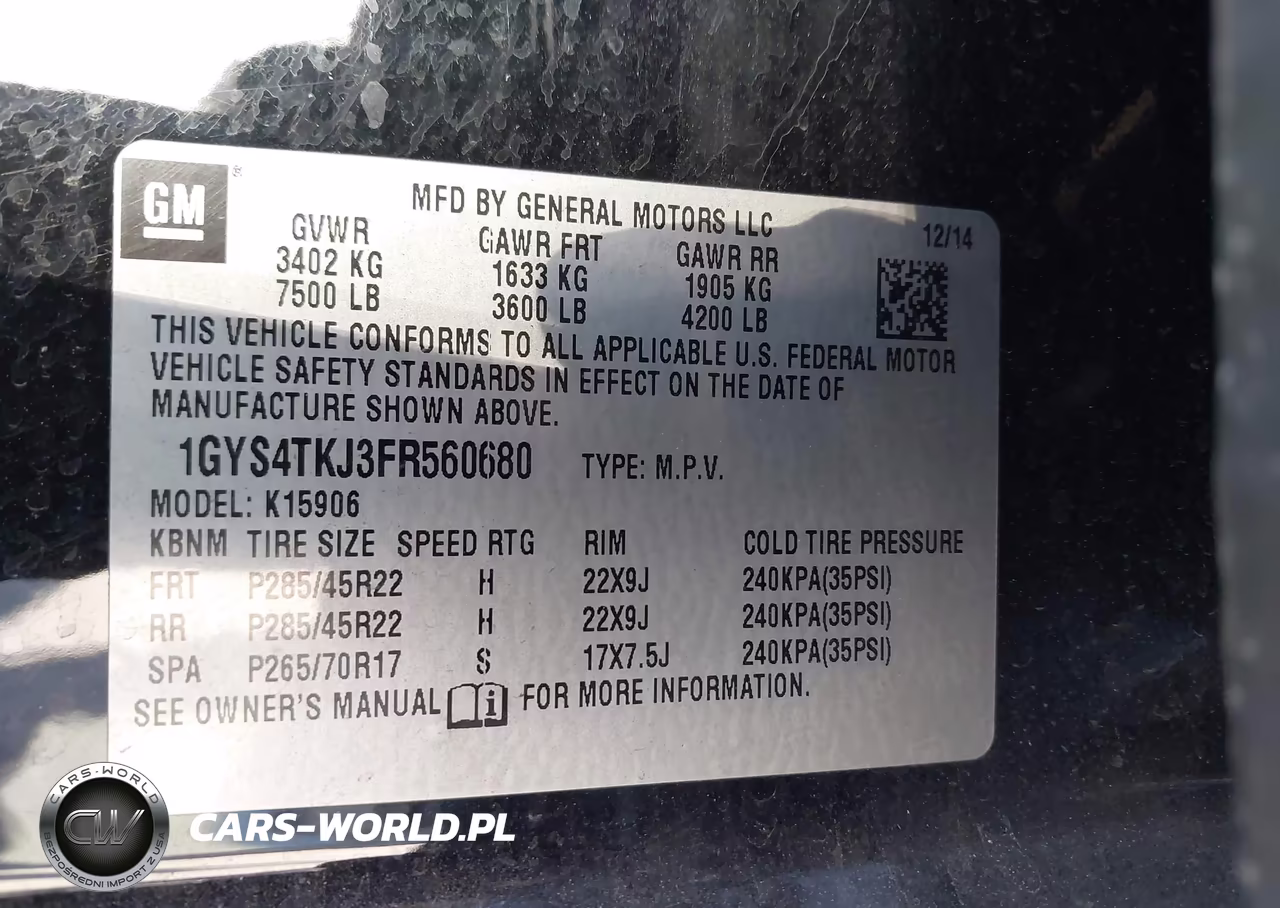 2015 Cadillac Escalade Esv Premium VIN:1GYS4TKJ3FR560680 - 9