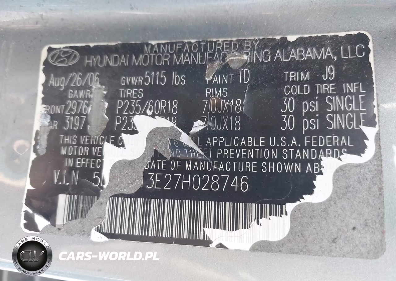 2007 Hyundai Santa Fe Limited-Se VIN:5NMSH13E27H028746 - 9
