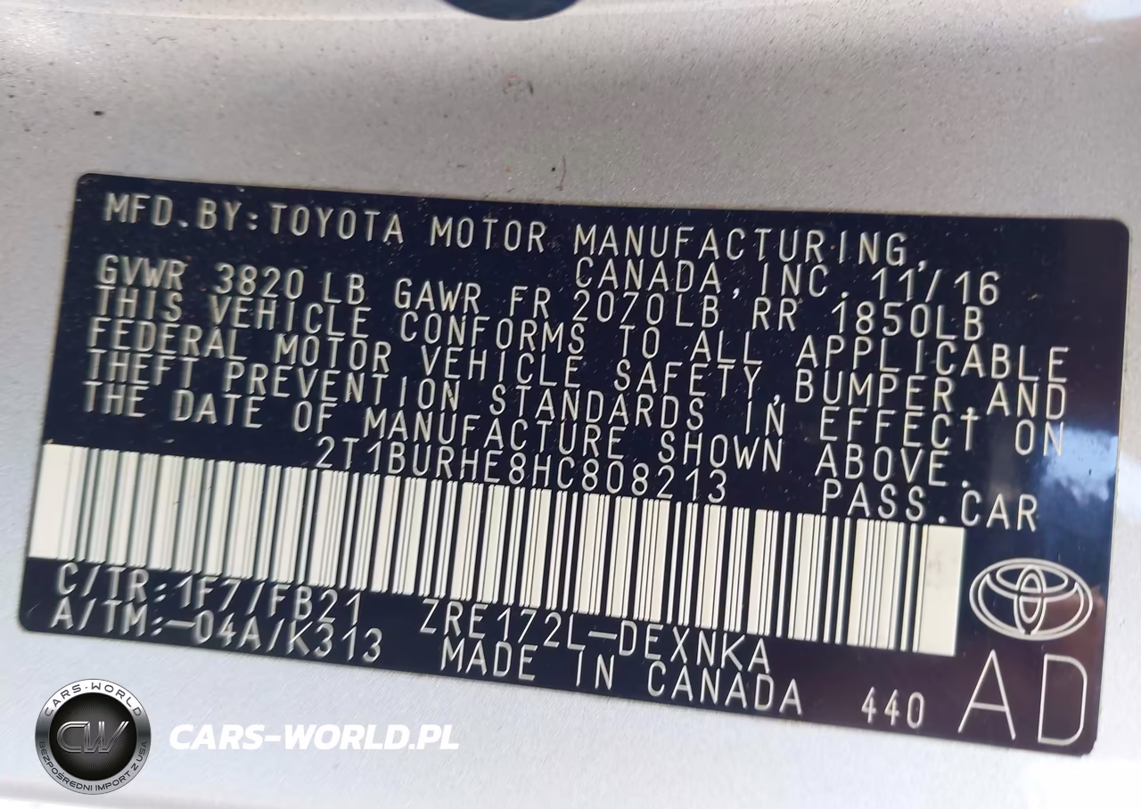2017 Toyota Corolla Le VIN:2T1BURHE8HC808213 - 9
