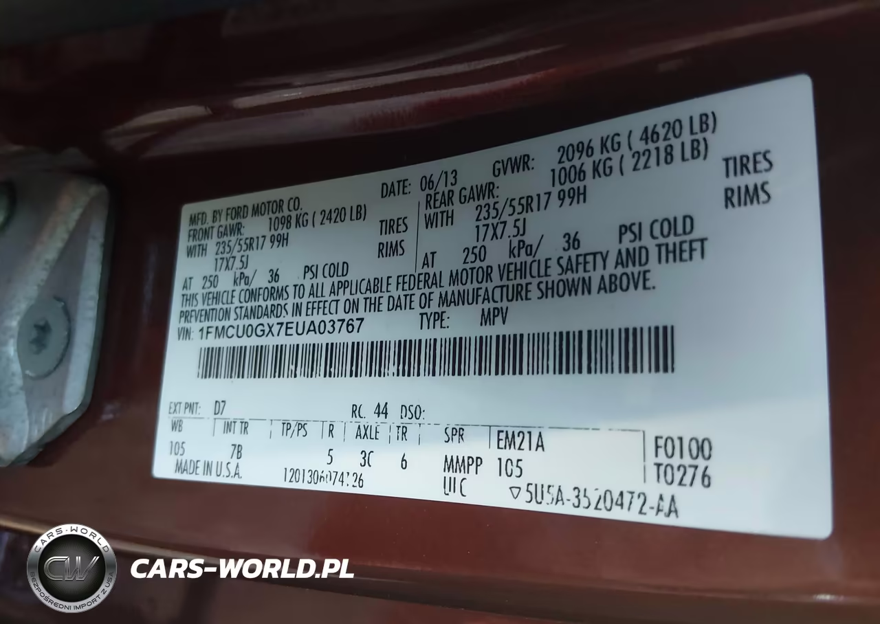 2014 Ford Escape Se VIN:1FMCU0GX7EUA03767 - 9