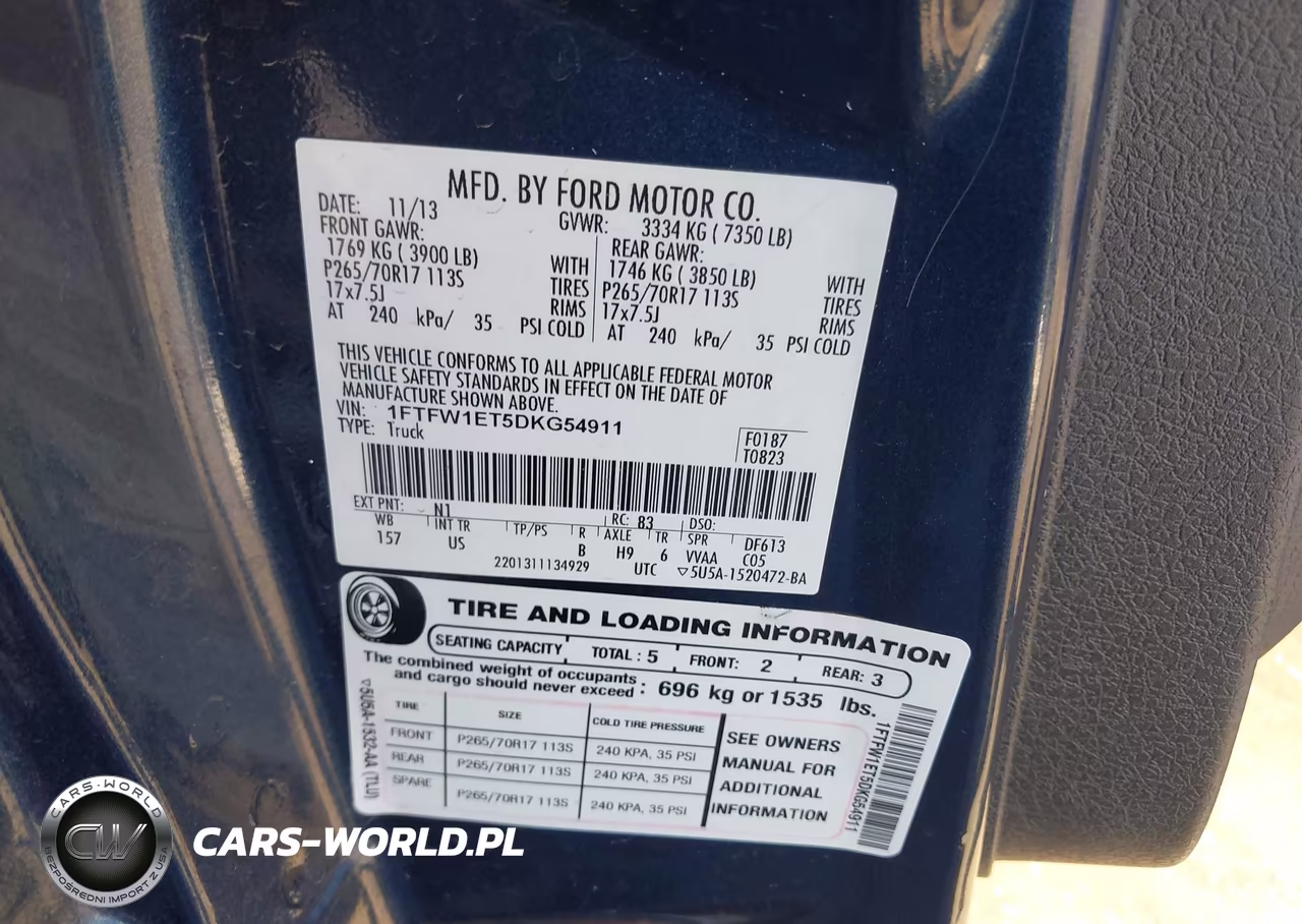 2013 Ford F-150 Xl VIN:1FTFW1ET5DKG54911 - 9