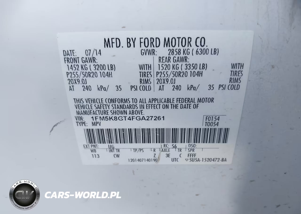2015 Ford Explorer Sport VIN:1FM5K8GT4FGA27261 - 9