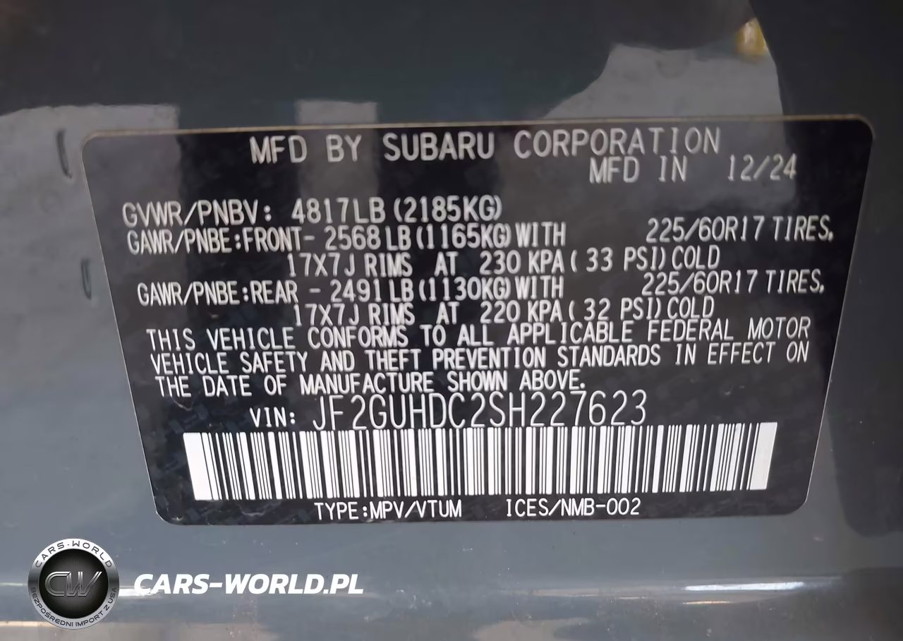 2025 Subaru Crosstrek Premium VIN:JF2GUHDC2SH227623 - 9