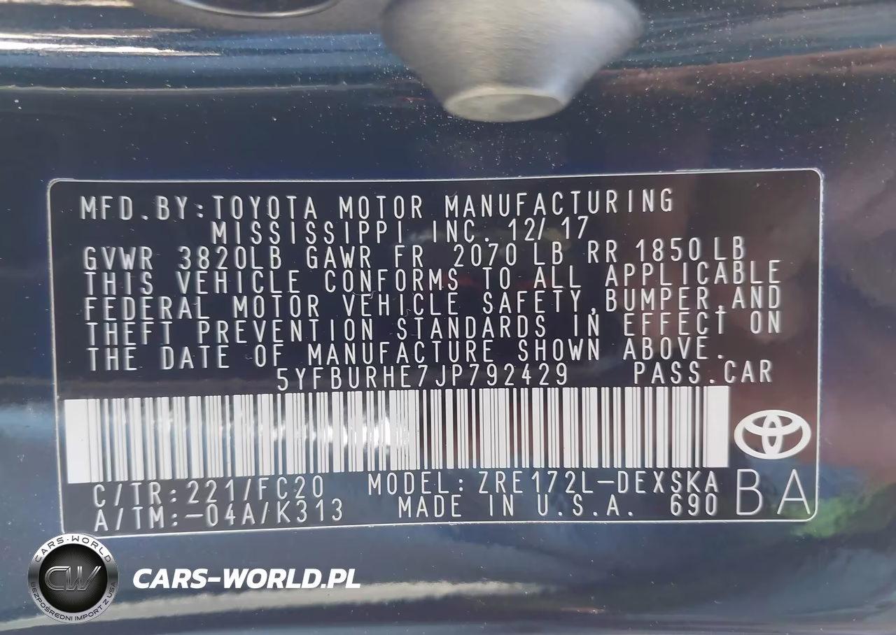 2018 Toyota Corolla Se VIN:5YFBURHE7JP792429 - 9