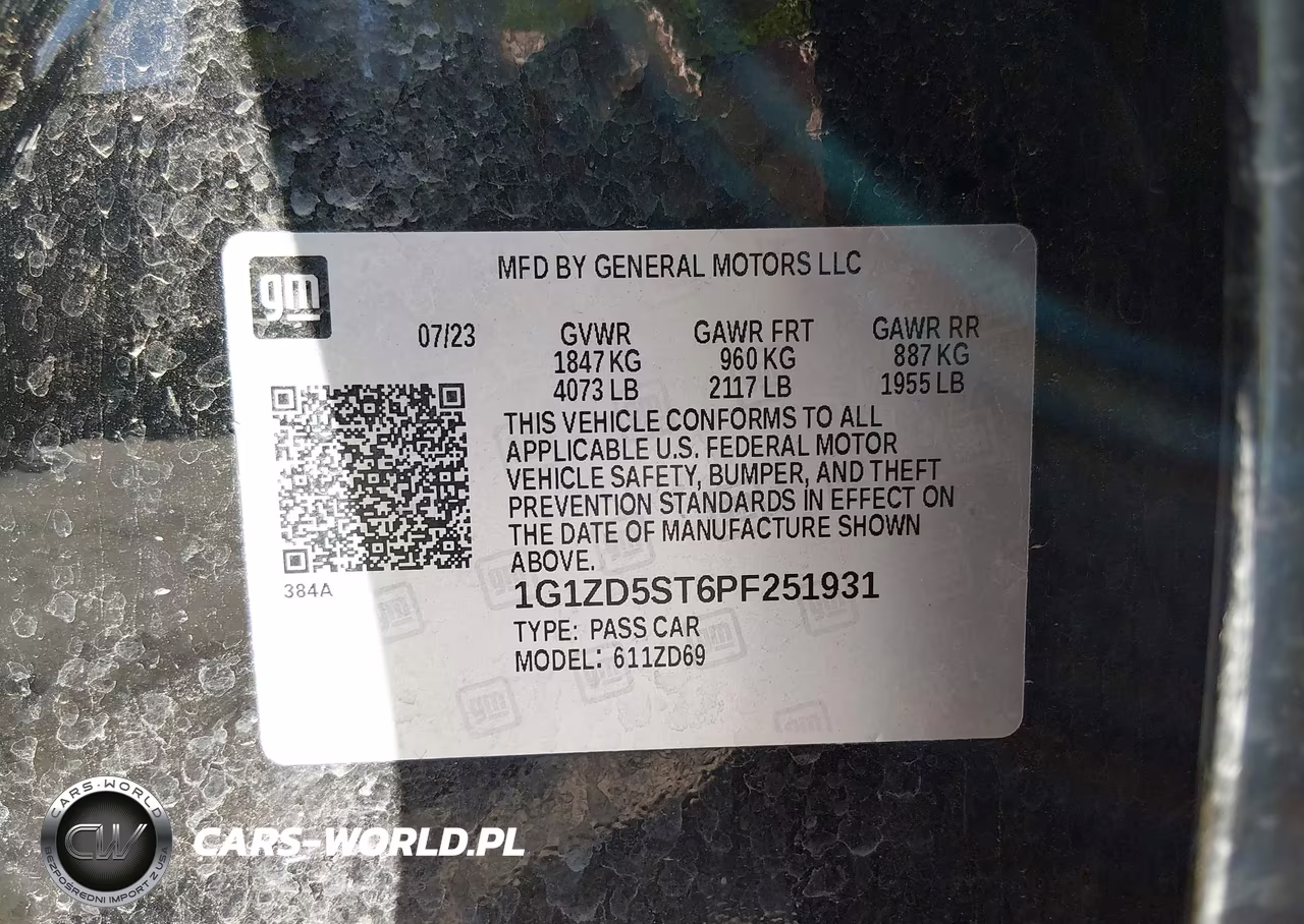 2023 Chevrolet Malibu Fwd 1Lt VIN:1G1ZD5ST6PF251931 - 9