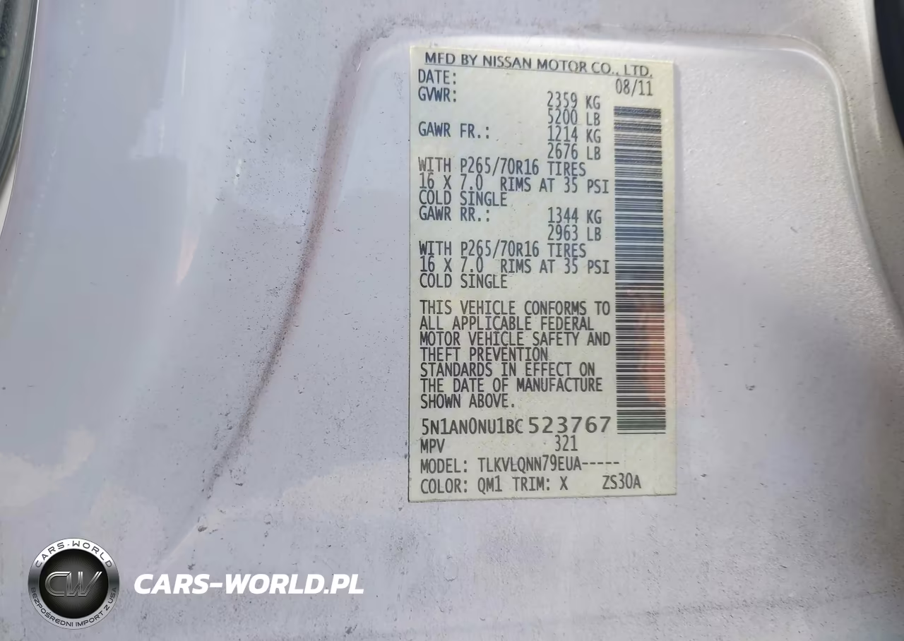 2011 Nissan Xterra X VIN:5N1AN0NU1BC523767 - 9
