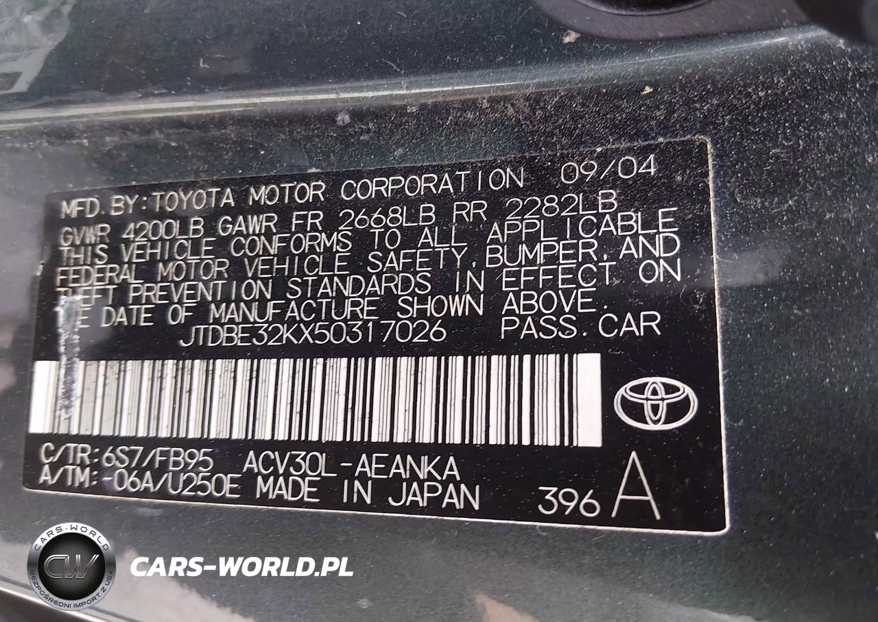 2005 Toyota Camry Le VIN:JTDBE32KX50317026 - 9