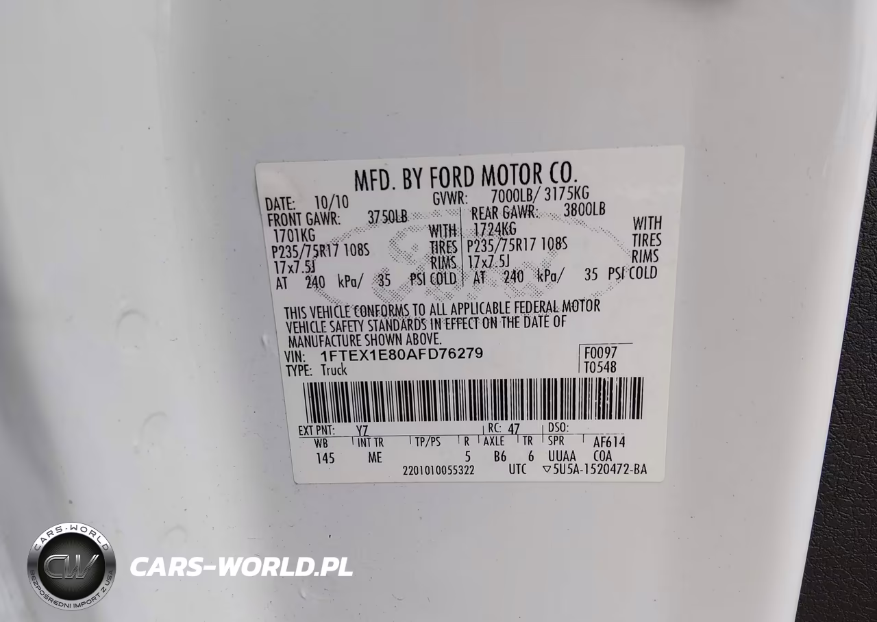 2010 Ford F-150 Stx-Xl-Xlt VIN:1FTEX1E80AFD76279 - 9