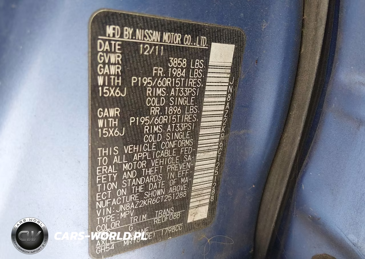 2012 Nissan Cube 1.8 S VIN:JN8AZ2KR6CT251288 - 9