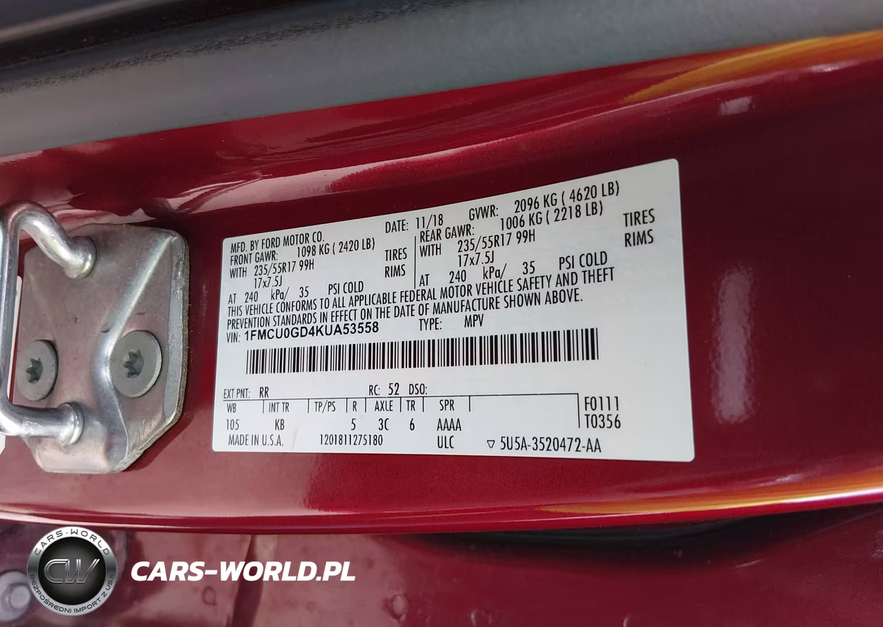 2019 Ford Escape Se VIN:1FMCU0GD4KUA53558 - 9
