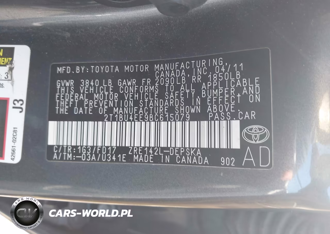 2011 Toyota Corolla S VIN:2T1BU4EE9BC615079 - 9