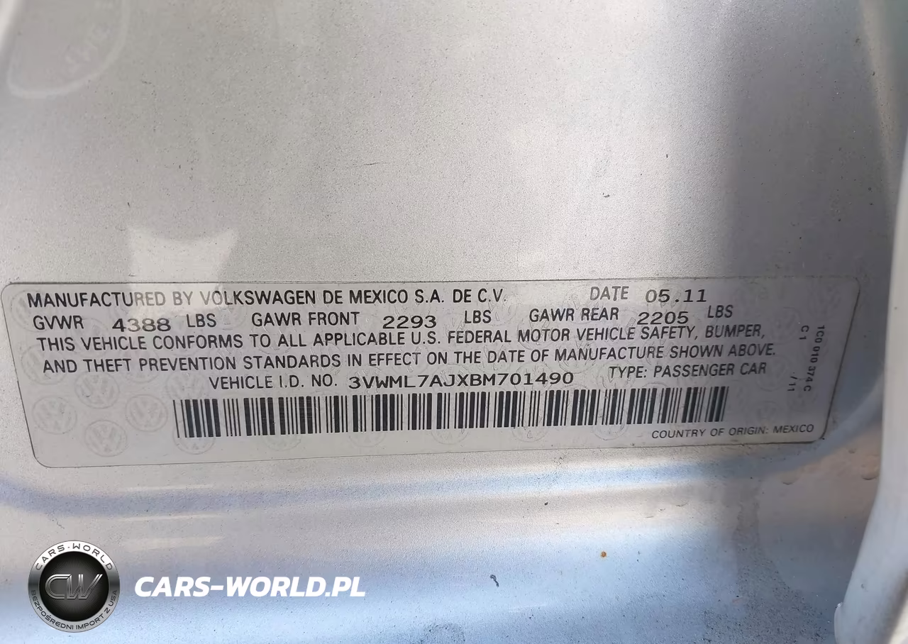 2011 Volkswagen Jetta Sportwagen 2.0L Tdi VIN:3VWML7AJXBM701490 - 9