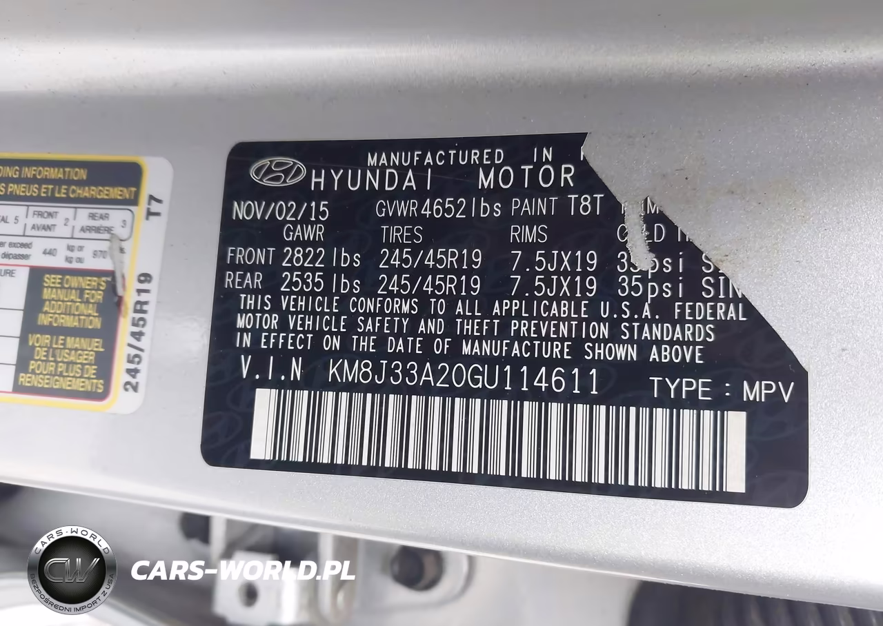 2016 Hyundai Tucson Sport VIN:KM8J33A20GU114611 - 9
