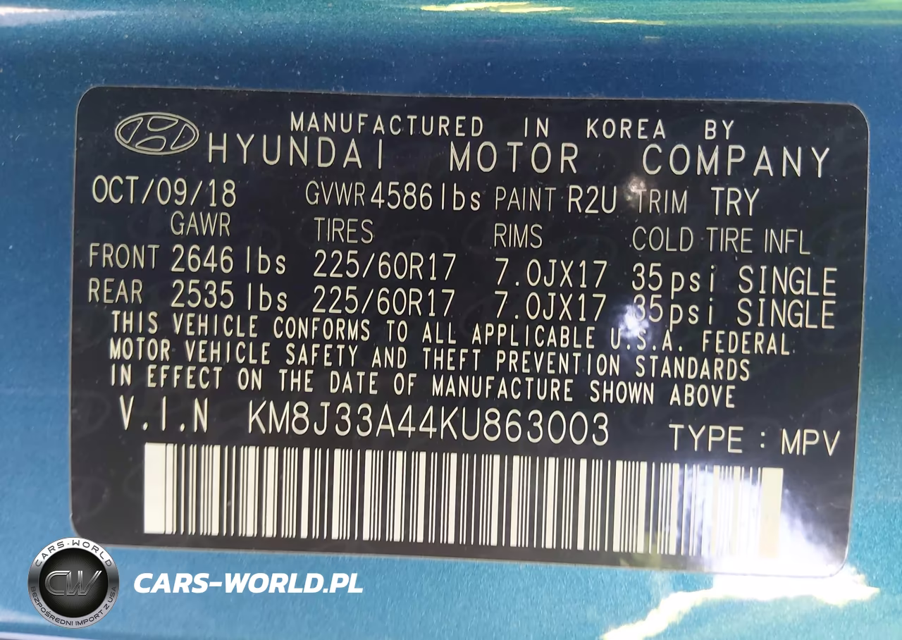 2019 Hyundai Tucson Value VIN:KM8J33A44KU863003 - 9