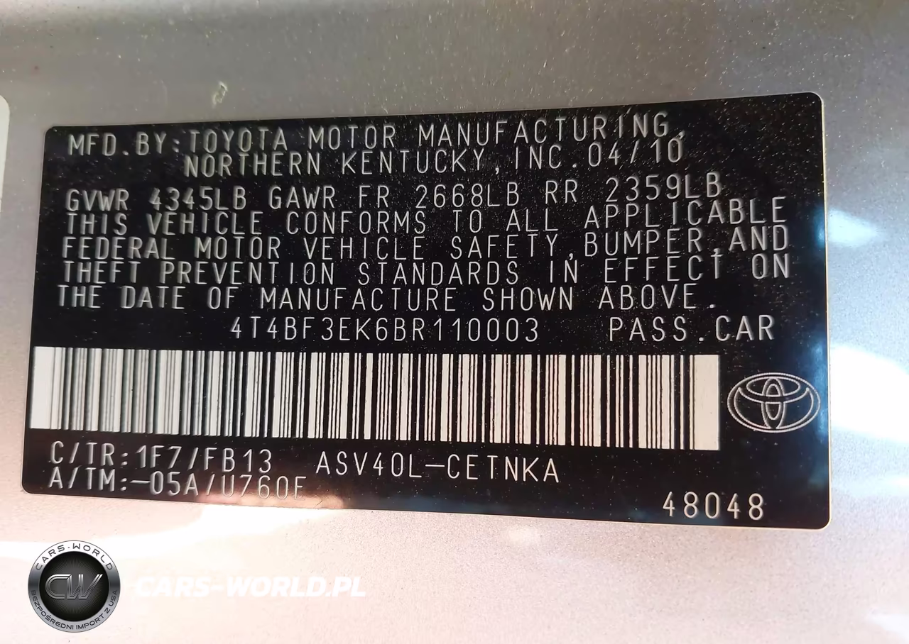 2011 Toyota Camry Le VIN:4T4BF3EK6BR110003 - 9