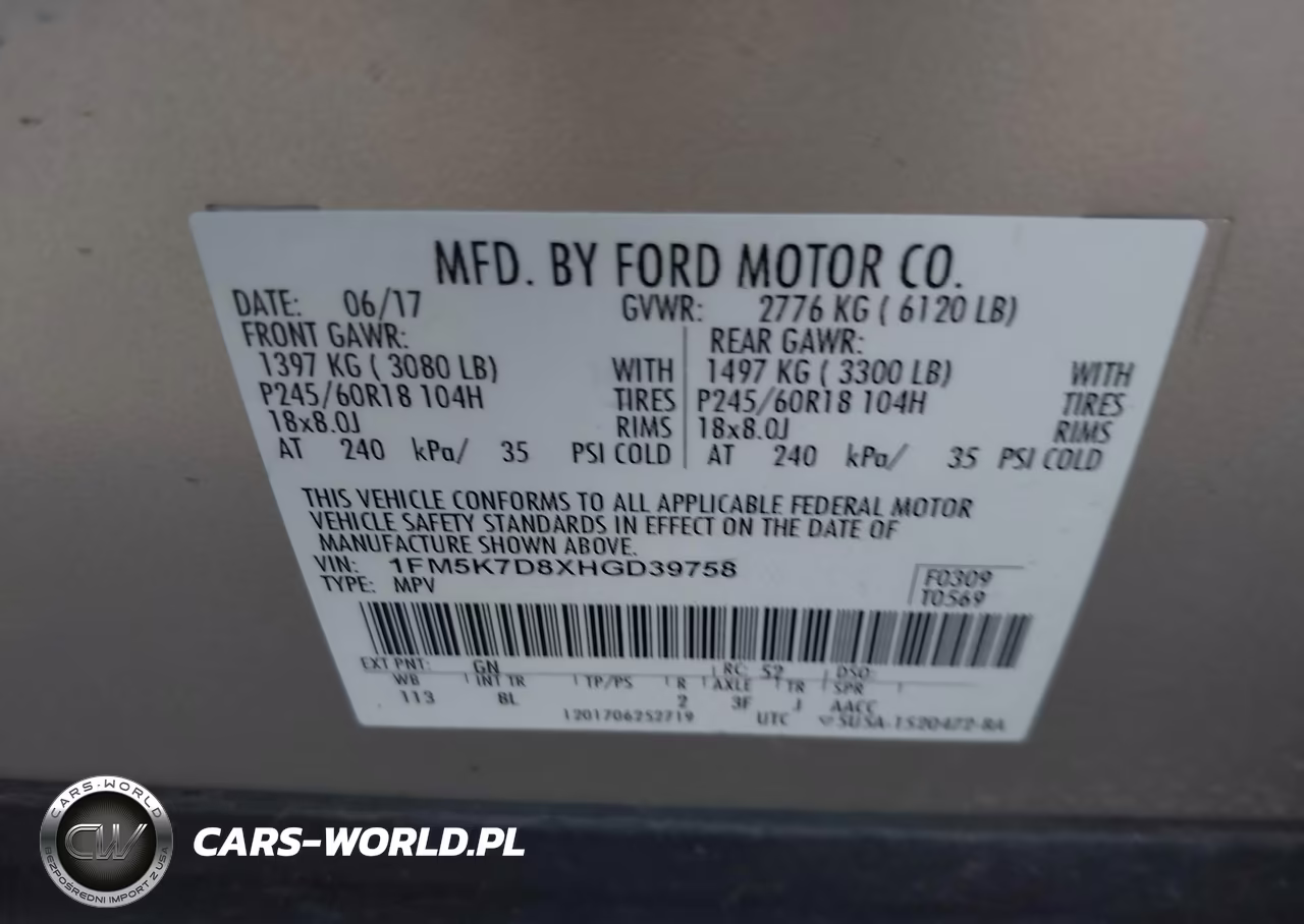 2017 Ford Explorer Xlt VIN:1FM5K7D8XHGD39758 - 9