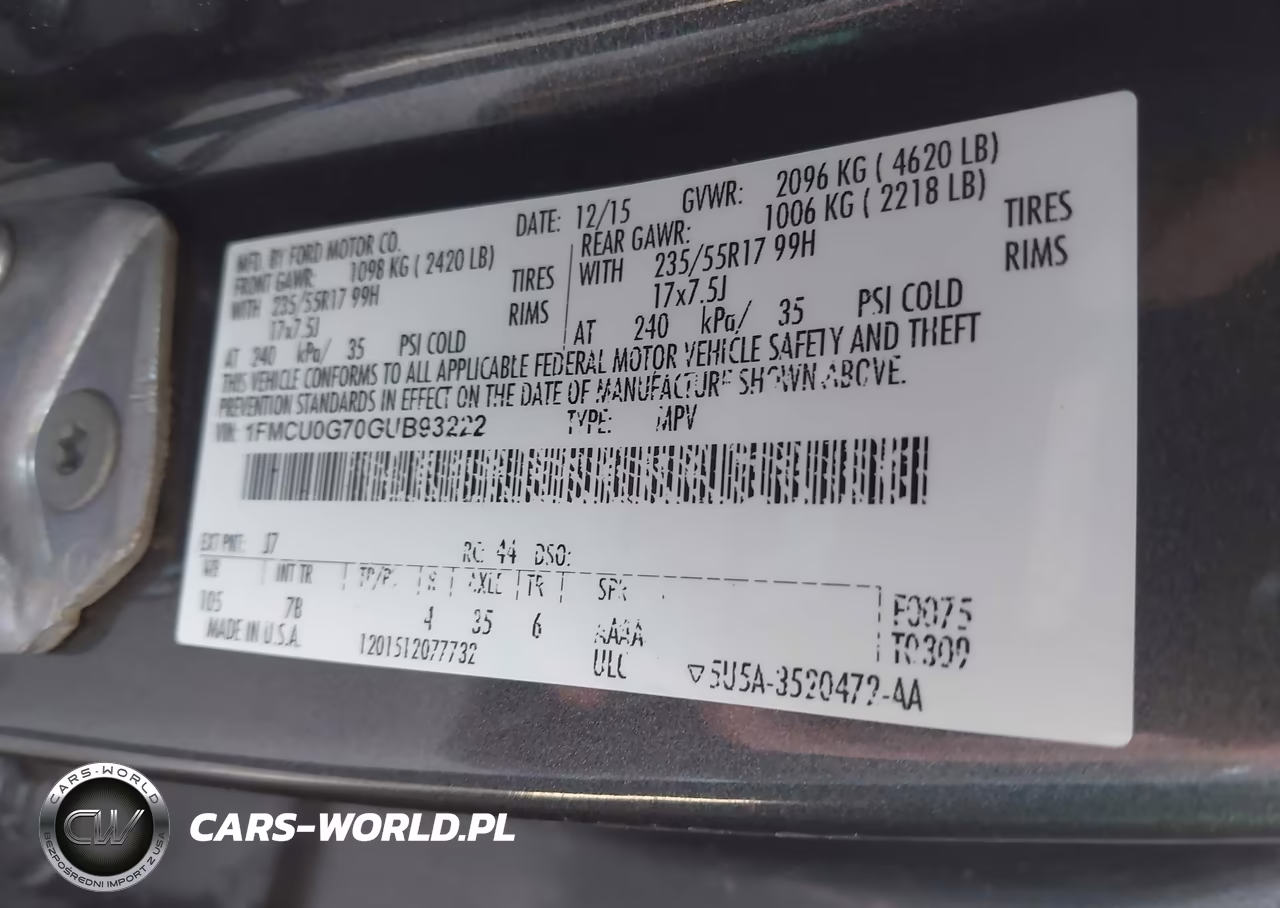 2016 Ford Escape Se VIN:1FMCU0G70GUB93222 - 9