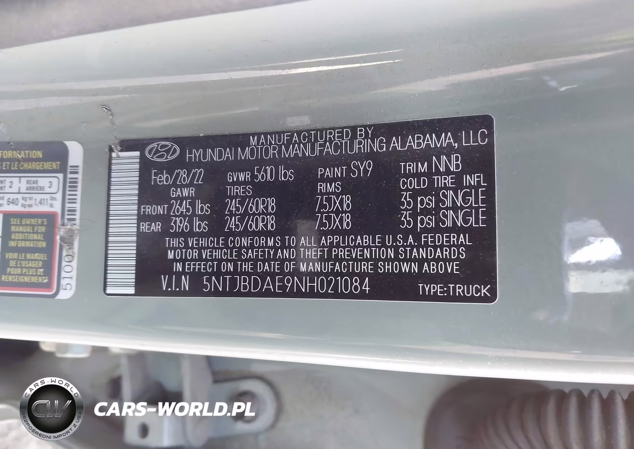 2022 Hyundai Santa Cruz Sel VIN:5NTJBDAE9NH021084 - 9
