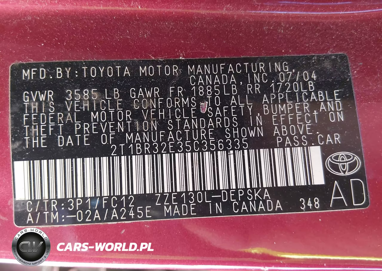 2005 Toyota Corolla S VIN:2T1BR32E35C356335 - 9