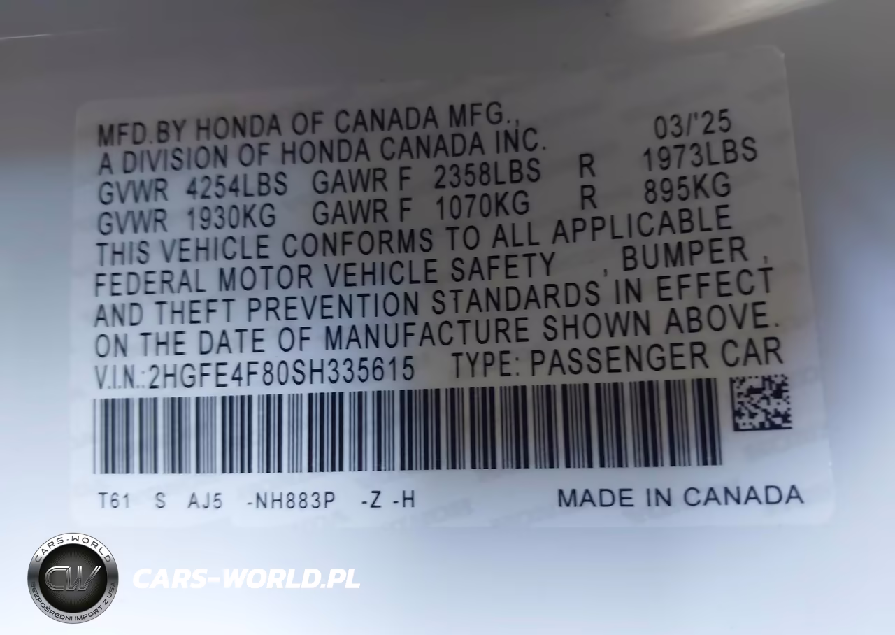 2025 Honda Civic Hybrid Sport-Sport Touring VIN:2HGFE4F80SH335615 - 9