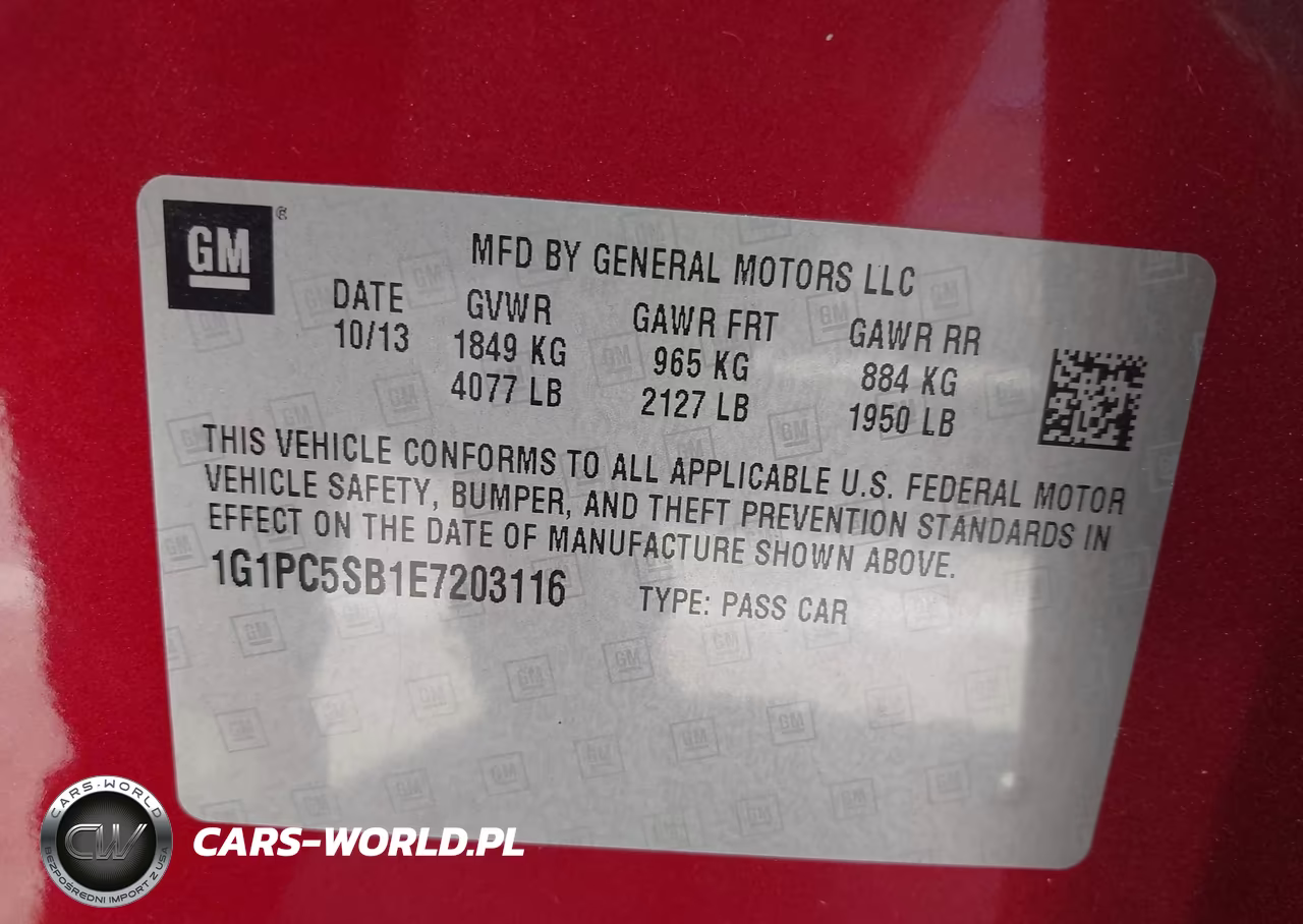 2014 Chevrolet Cruze 1Lt Auto VIN:1G1PC5SB1E7203116 - 9