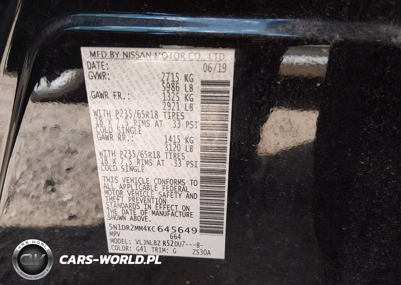 2019 Nissan Pathfinder S VIN:5N1DR2MM4KC645649 - 9