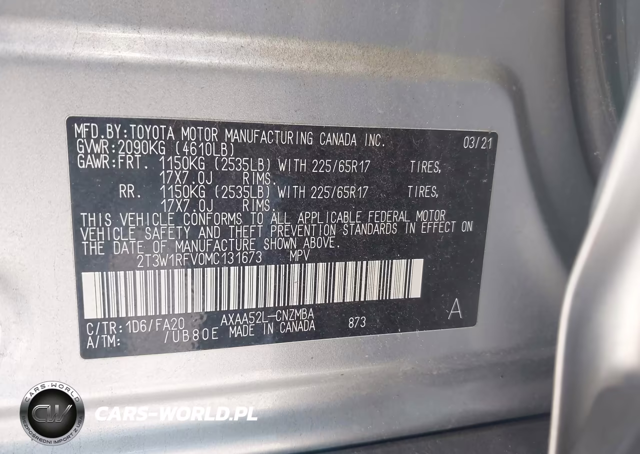 2021 Toyota Rav4 Xle VIN:2T3W1RFV0MC131673 - 9