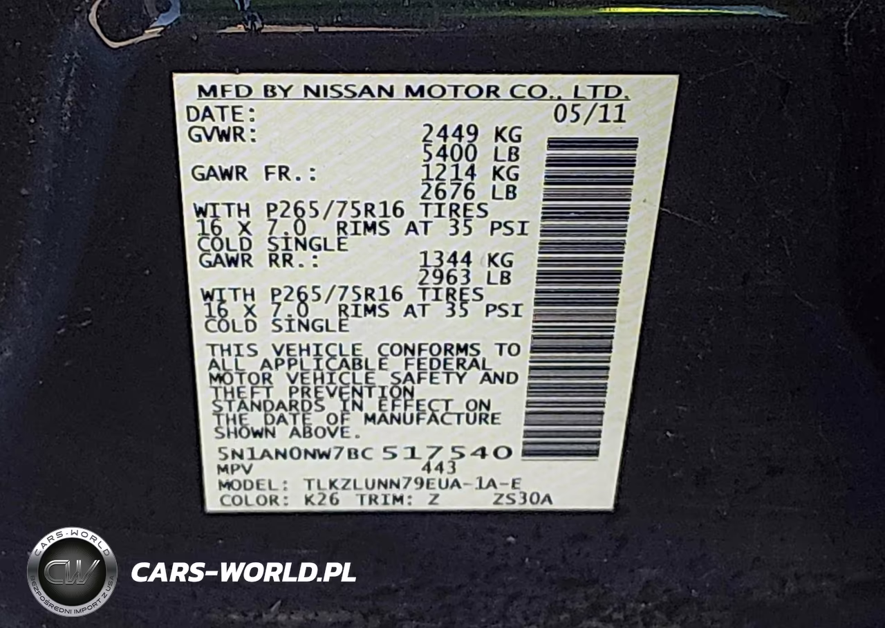 2011 Nissan Xterra Pro-4X VIN:5N1AN0NW7BC517540 - 9