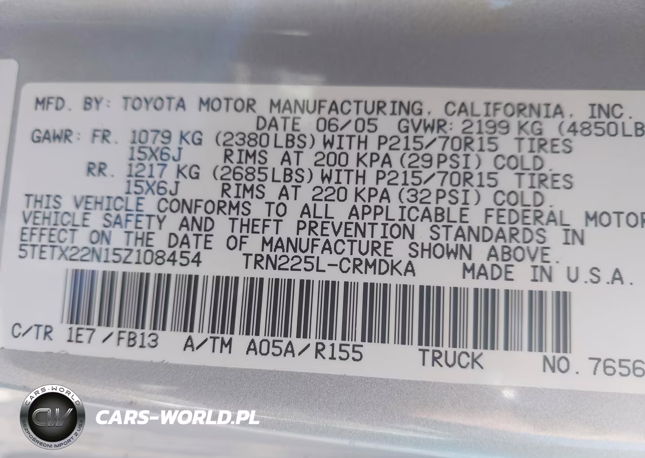 2005 Toyota Tacoma VIN:5TETX22N15Z108454 - 9