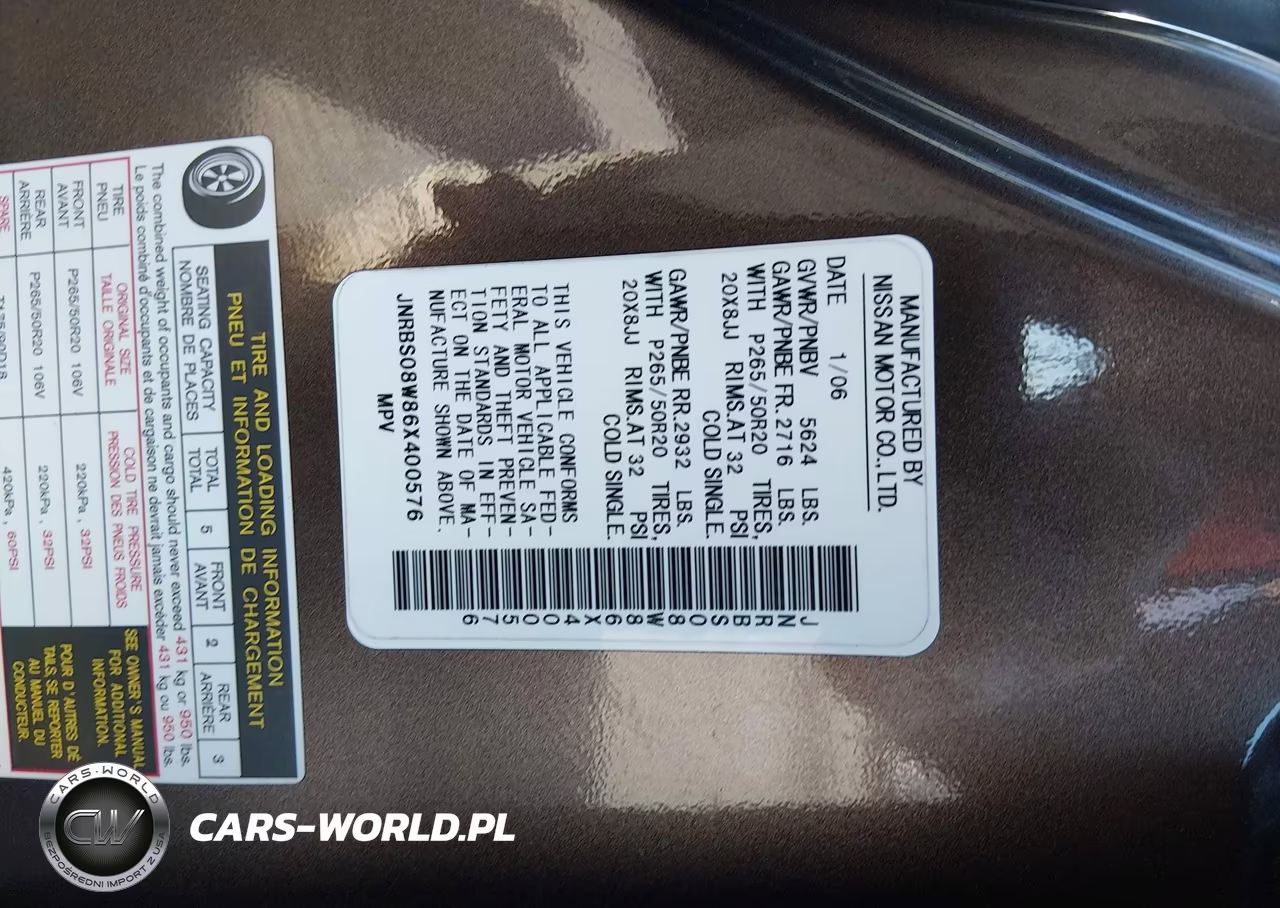 2006 Infiniti Fx45 VIN:JNRBS08W86X400576 - 9