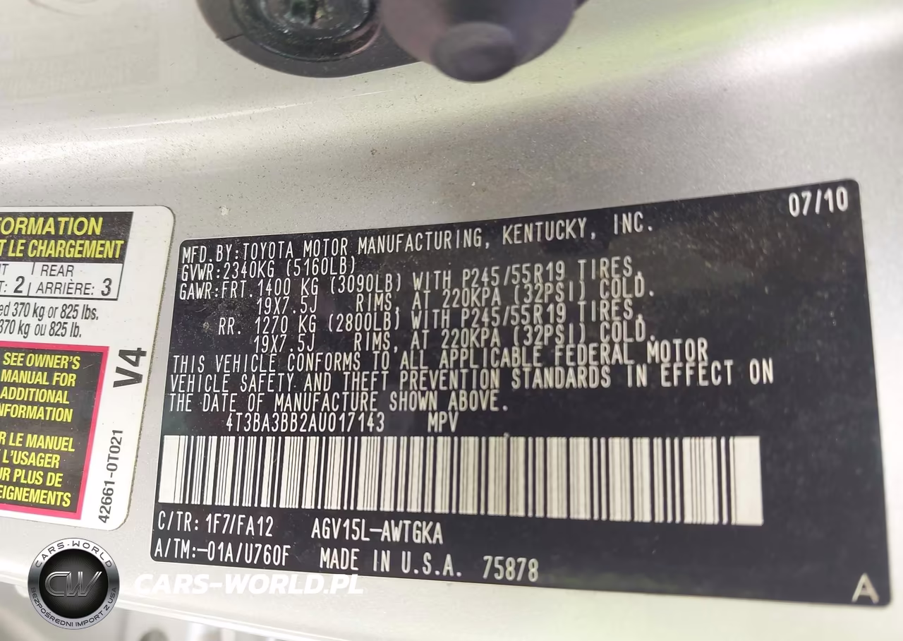 2010 Toyota Venza VIN:4T3BA3BB2AU017143 - 9