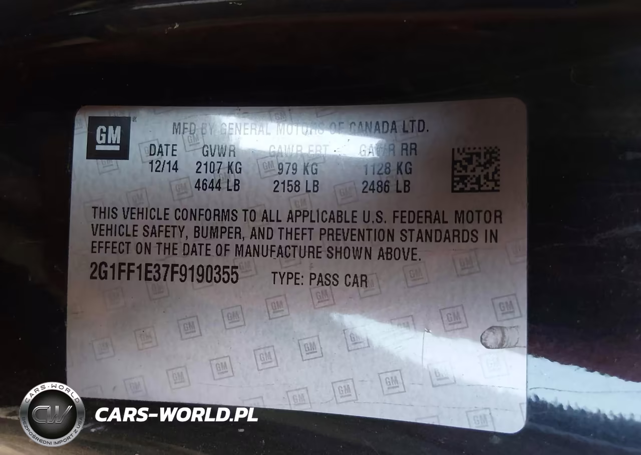 2015 Chevrolet Camaro 2Lt VIN:2G1FF1E37F9190355 - 9